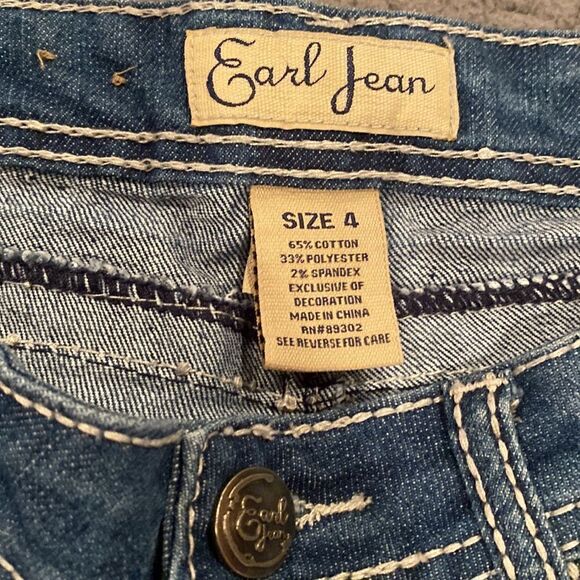 Earl Capris Size 4 Bling Pockets Cuffed Bottom Leg - Picture 8 of 12